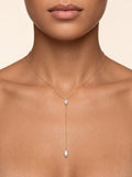 Gold Y Necklace, Marquise CZ Lariat Necklace, Dainty Drop Necklace, Minimalist Bridal Jewe