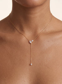 Dainty Diamond Plunge Necklace