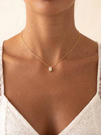 Marquise Solitaire Pendant Necklace, 14k Gold Marquise Necklace, Diamond Charm Necklace, S