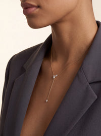 Dainty Diamond Plunge Necklace