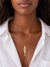 New! Coastal Classic 18k Gold Plated Fish Sardine Necklace Nwot 3032 | Color: Gold | Size: