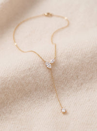 Dainty Diamond Plunge Necklace