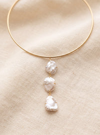 Women's Gold Baroque Pearl Dangle Choker