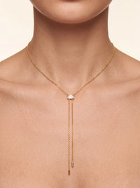 Crystal Gumdrop Necklace in Gold