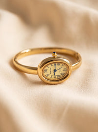 Luxury Gold Round Bracelet Watch For Women, Small Quartz Women Watch Jewelry