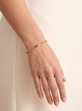 18k Gold Paperclip Chain Bracelet: Tarnish Free Stacking Bracelet