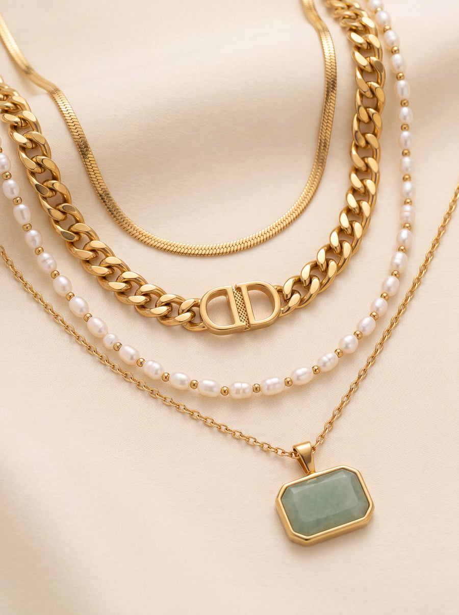 4 Piece Favorite Necklace Set (Best Selling) | Waterproof 4 Piece Set