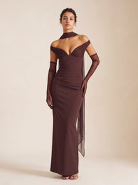 Coco Maxi Dress – Plum Brown
