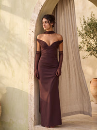 Coco Maxi Dress – Plum Brown