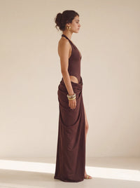 Marlene Maxi Dress – Plum Brown