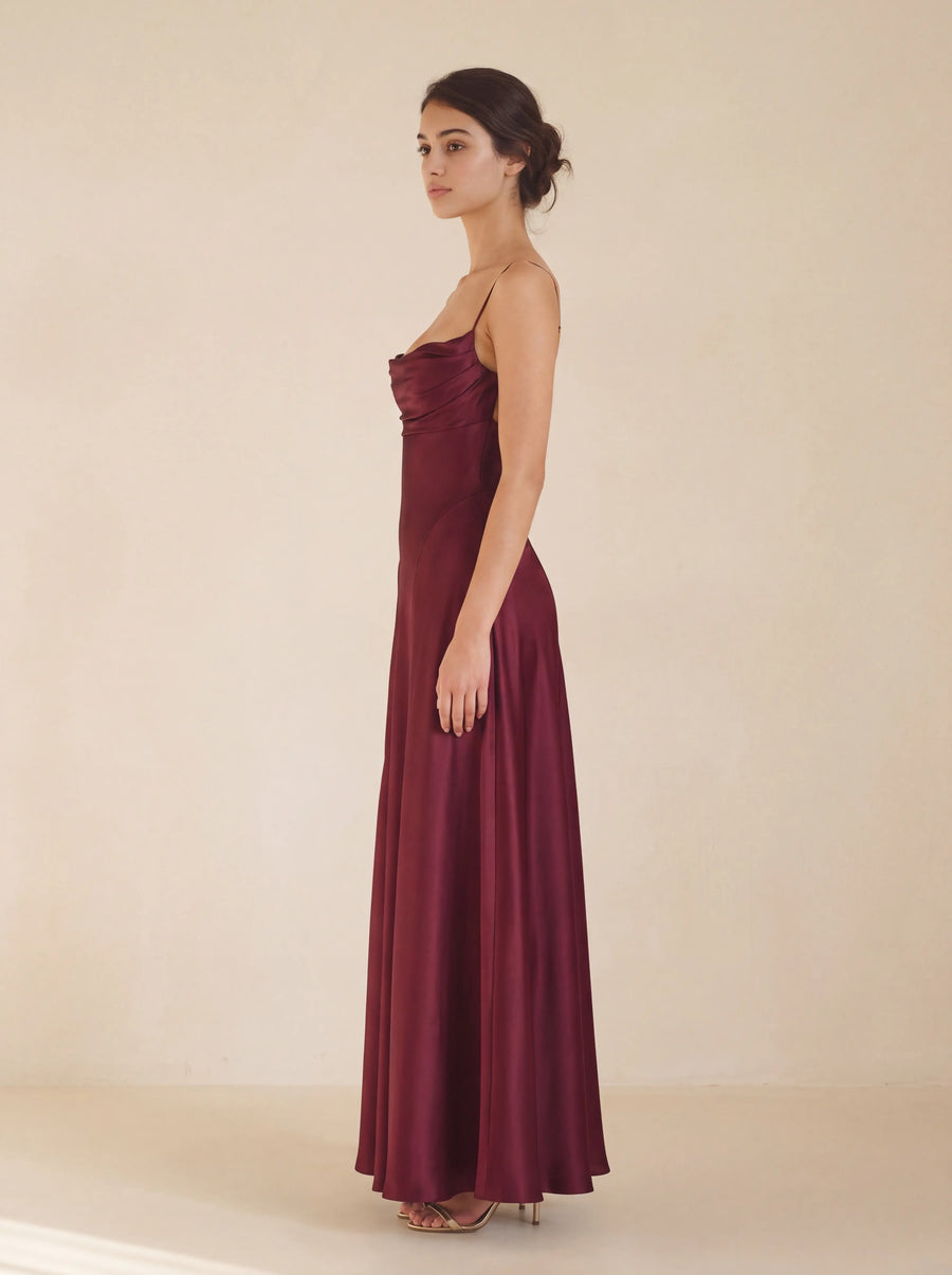 Adelaide Maxi Dress – Cherry Lacquer