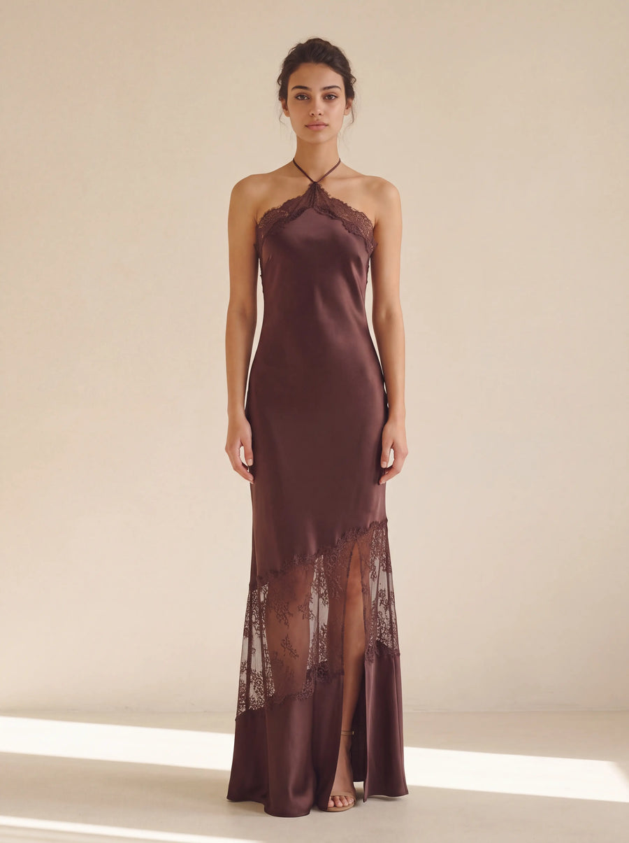 Naomi Maxi Dress – Plum Brown