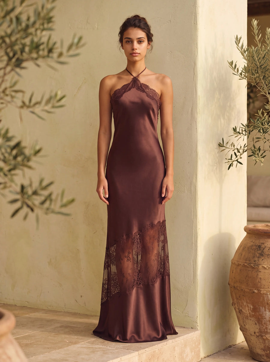 Naomi Maxi Dress – Plum Brown