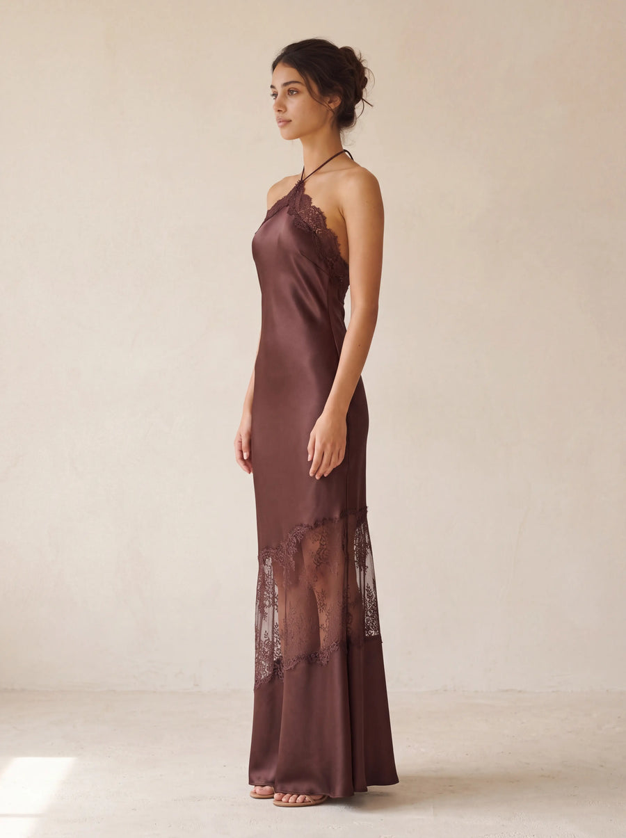 Naomi Maxi Dress – Plum Brown