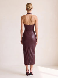 Carys Midi Dress – Burgundy