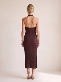 Indie Midi Dress – Plum Brown