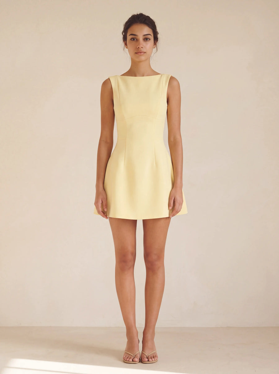 Emily Mini Dress – Lemon