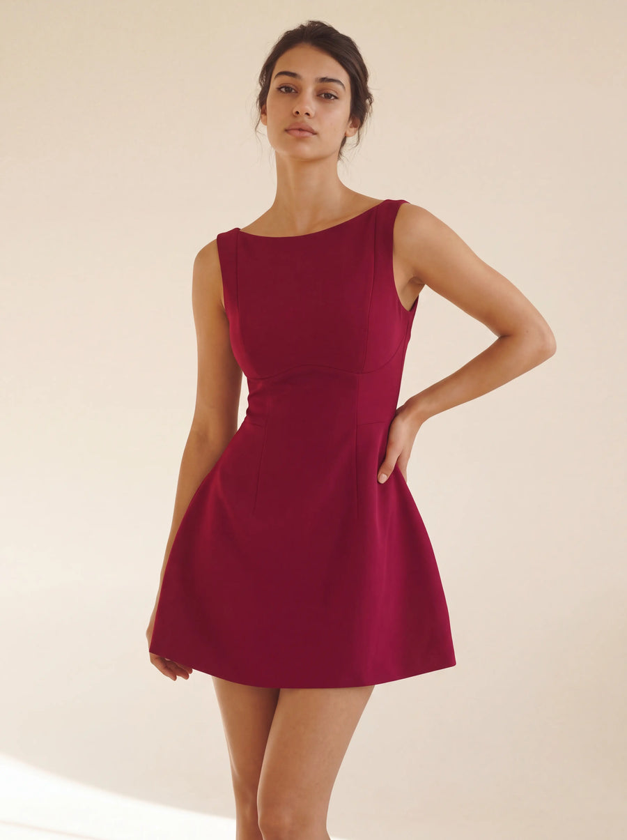 Emily Mini Dress – Wine