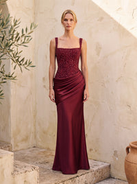 Juliette Maxi Dress – Burgundy