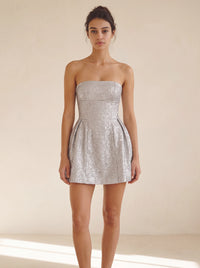 Heidi Mini Dress – Silver Sparkle