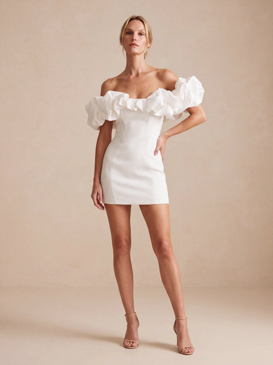Farrah Mini Dress White - editorial