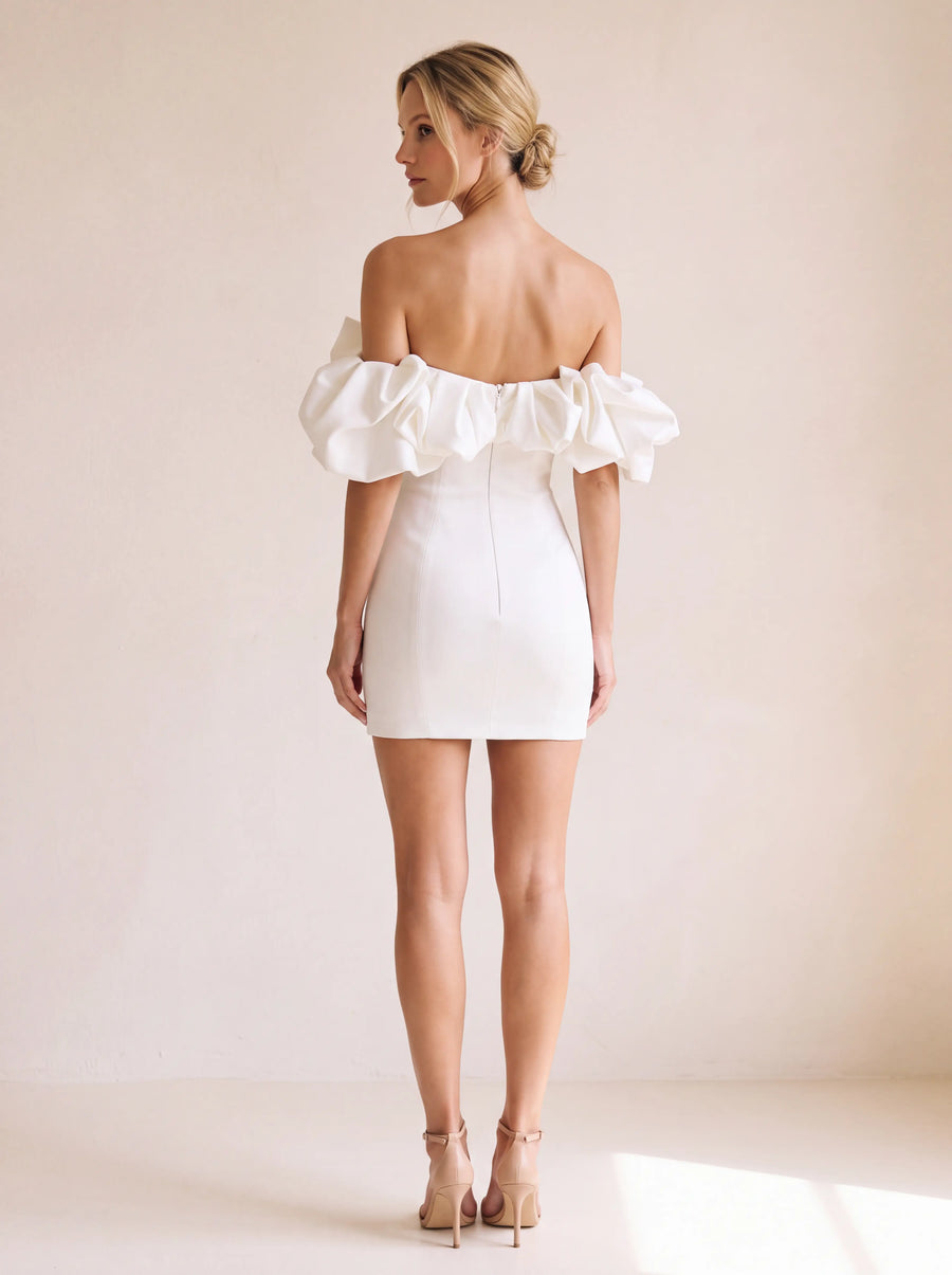 Farrah Mini Dress White - back