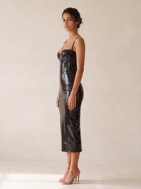 Jennifer Midi Dress – Black