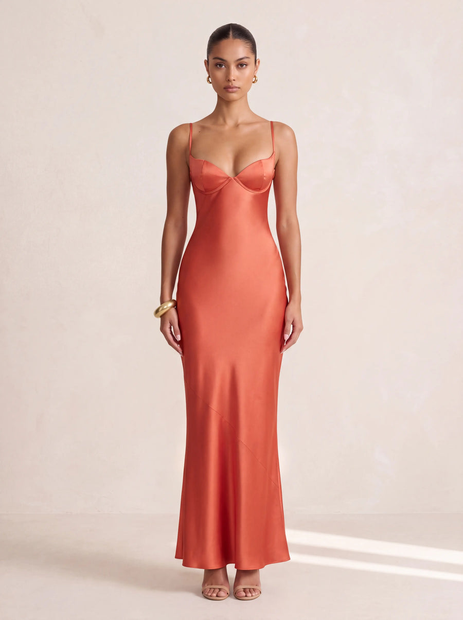 Winnie Maxi Dress – Burnt Orange