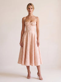Wanda Midi Dress – Soft Peach