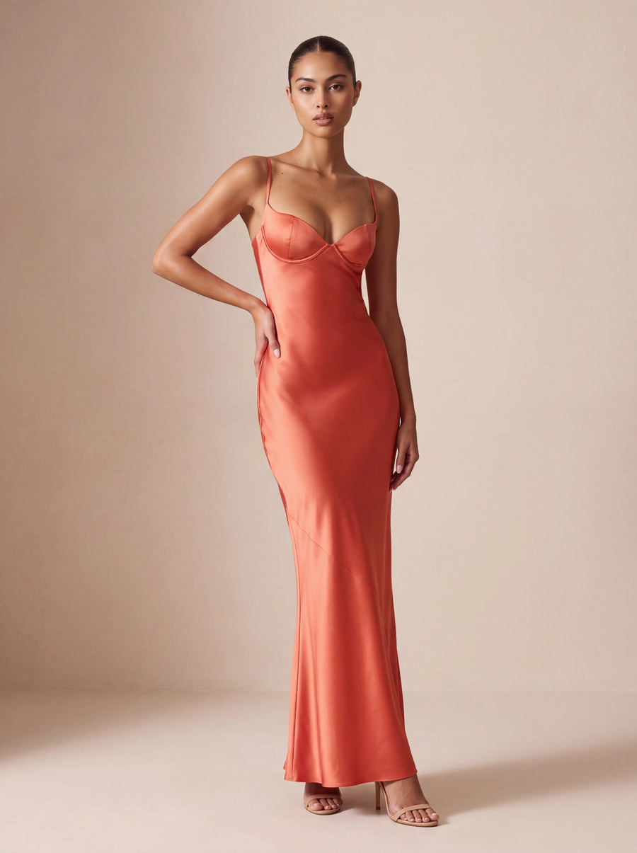 Winnie Maxi Dress – Burnt Orange