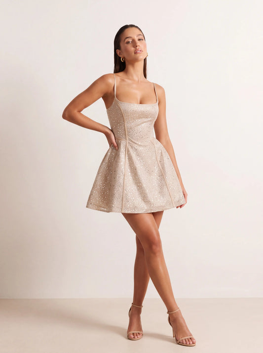 Lindsay Mini Dress – Champagne