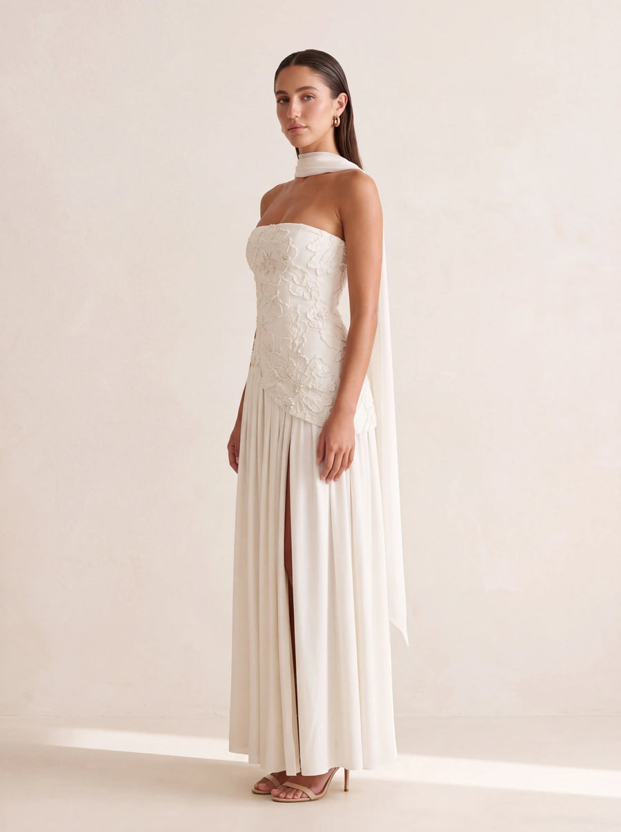 Honor Maxi Dress Ivory - side