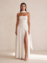 Honor Maxi Dress Ivory - front