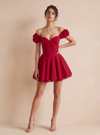 Ayla Mini Dress Red - editorial