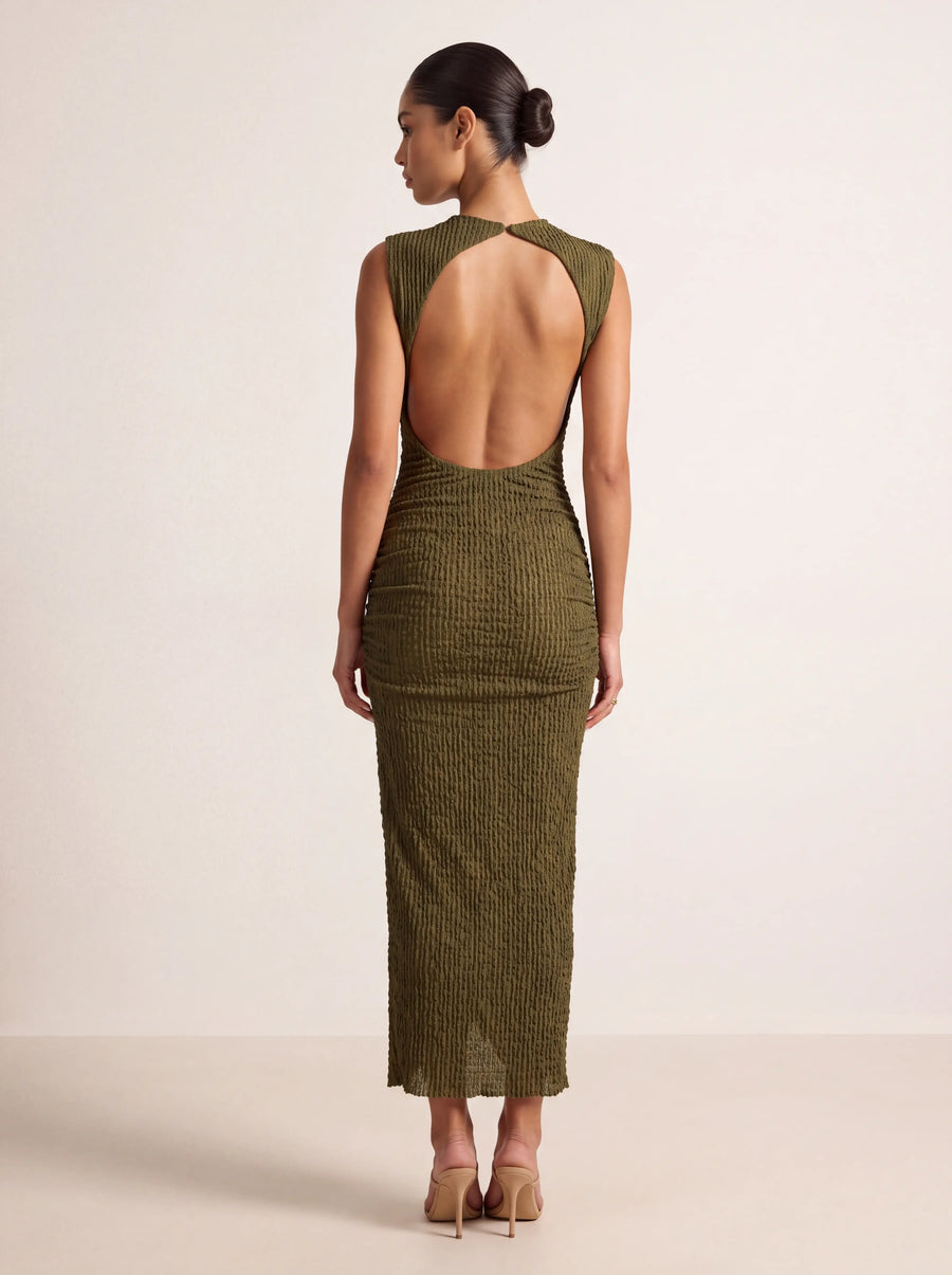 Rosamund Midi Dress – Khaki