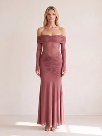 Iris Maxi Dress – Rose Brown