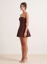 Imelda Mini Dress – Brown
