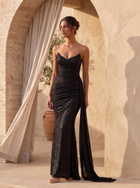 Zita Maxi Dress – Black Sparkle