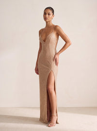 Elena Maxi Dress – Gold
