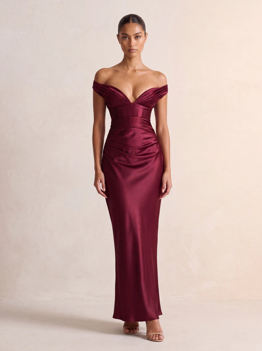 Talia Maxi Dress – Cherry Lacquer