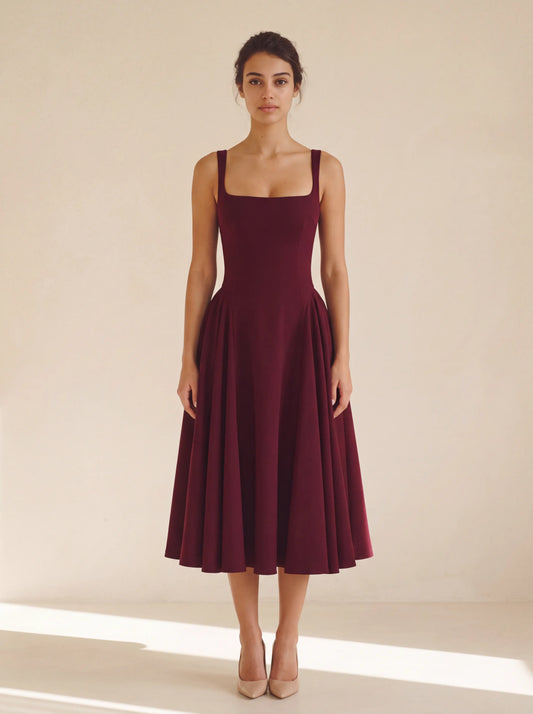 Betty Midi Dress Cherry Lacquer - front