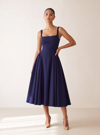 Jolene Midi Dress Navy - editorial
