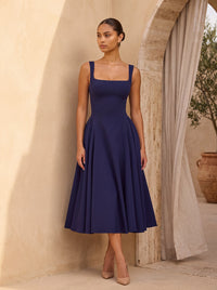Jolene Midi Dress Navy - campaign