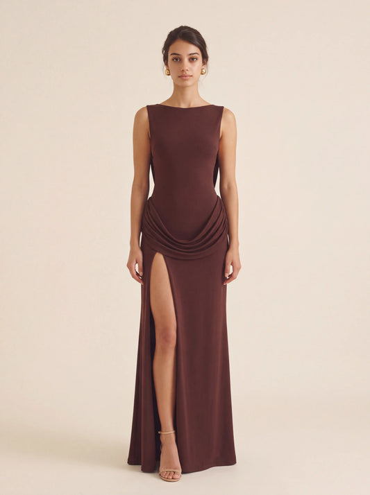 Ember Maxi Dress – Plum Brown