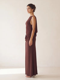 Ember Maxi Dress – Plum Brown