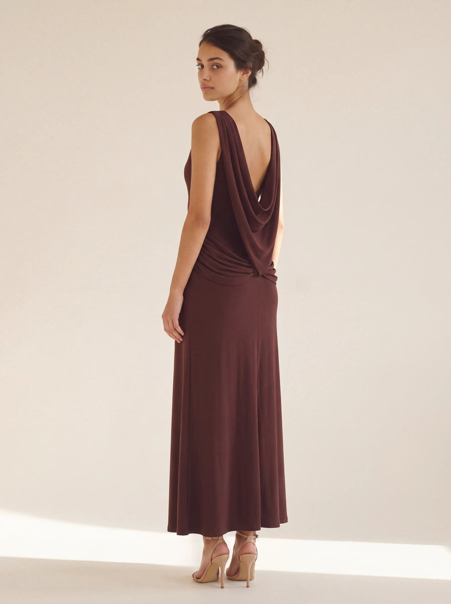 Ember Maxi Dress – Plum Brown