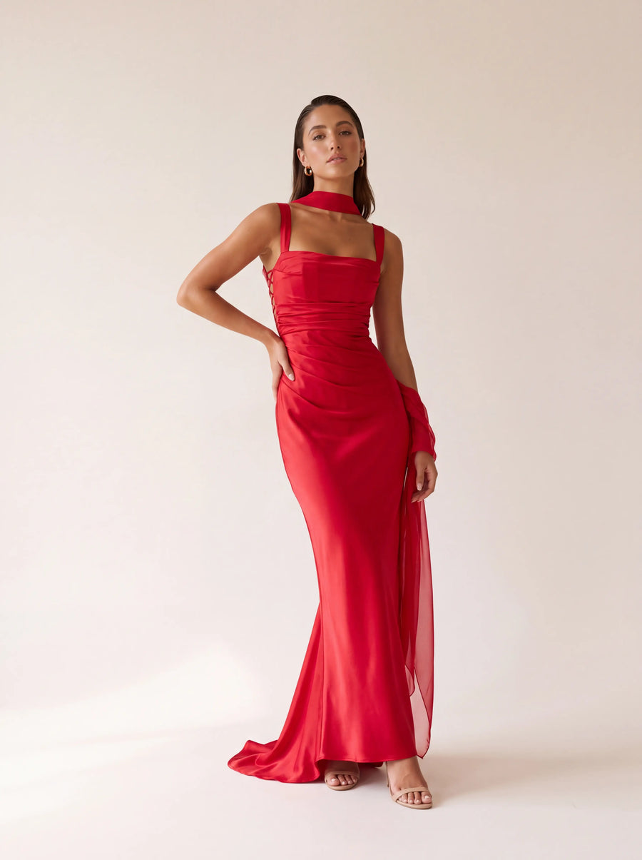 Vivian Maxi Dress – Red