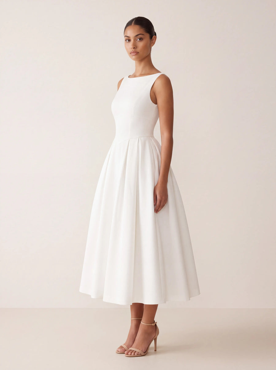 Regine Midi Dress – Ivory