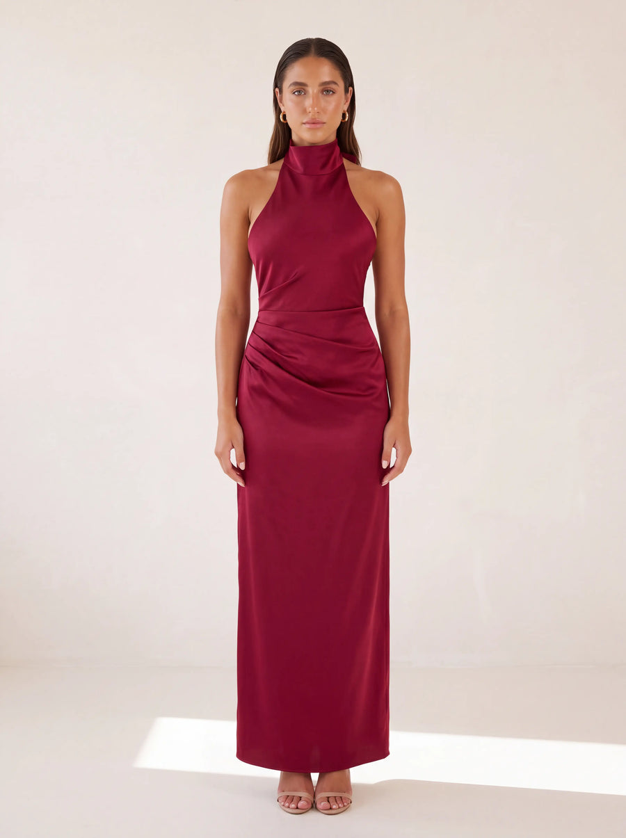 Gwen Maxi Dress Burgundy - front