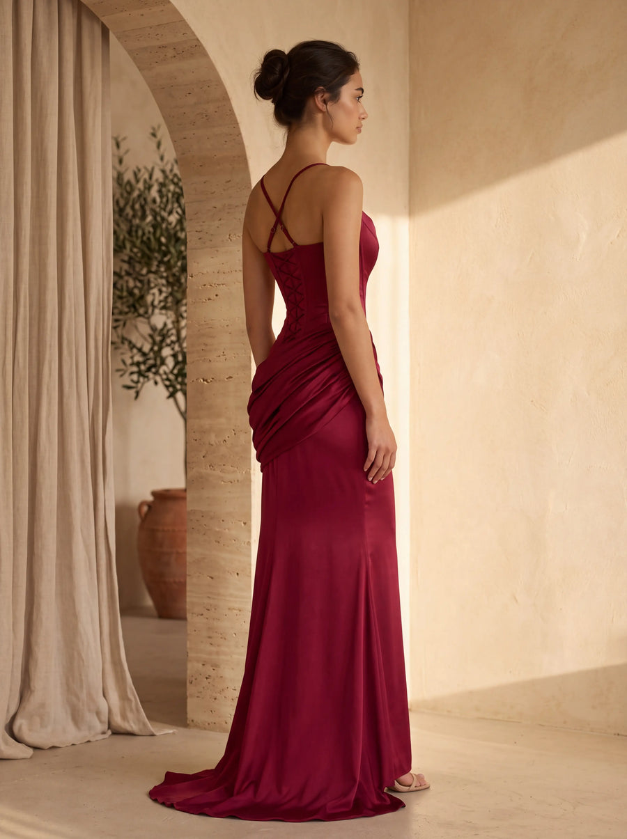Winifred Gown – Burgundy